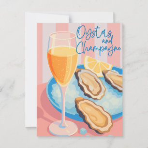 Cartão Postal Ostras e Champanhe Elegantes