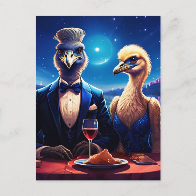 Cartão Postal Ostrich bonito (Frente)