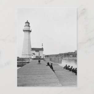 Cartão Postal Oswego Harbor West Pierhead Lighthouse