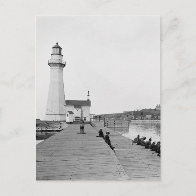 Cartão Postal Oswego Harbor West Pierhead Lighthouse (Frente)