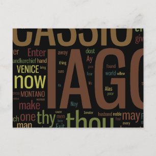 Cartão Postal Othello Word Mosaic