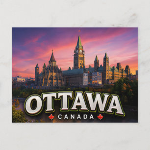 Cartão Postal Ottawa Canadá Parlamento Capital Cidade Viagem 🏛️