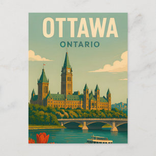 Cartão Postal Ottawa Canadá Parlamento Silhueta Viagem