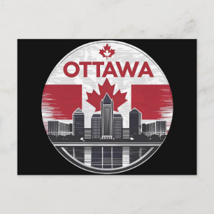 Cartão Postal Ottawa Canada Skyline Retro Cityscape