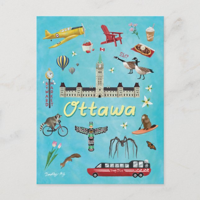 Cartão Postal Ottawa Canada Summer Greetings (Frente)