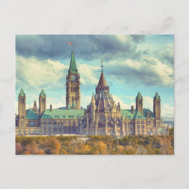 Cartão Postal Ottawa Parlamento Hill Ontario Canada Art Postcard (Frente)