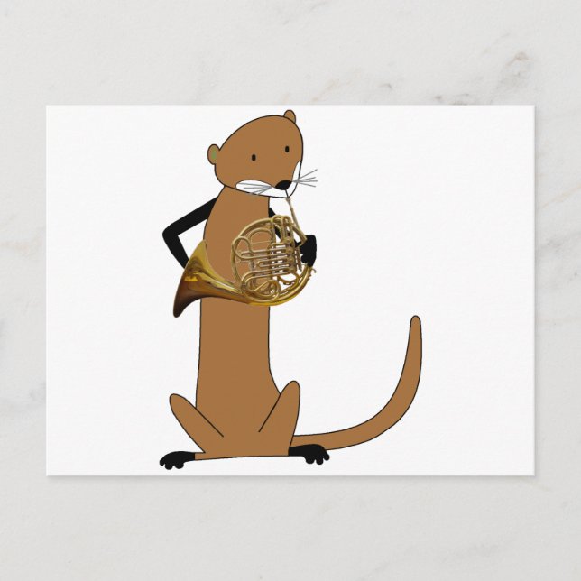 Cartão Postal Otter Playing the French Horn (Frente)