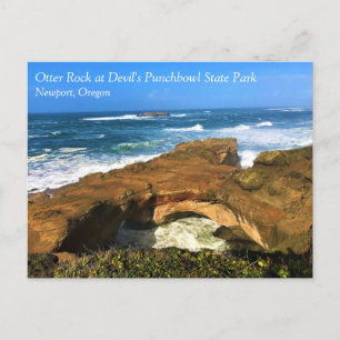 Cartão Postal Otter Rock no Parque Estadual do Punchbowl do Diab