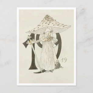 Cartão Postal Ottilia Adelborg Floral Vintage - Número 19