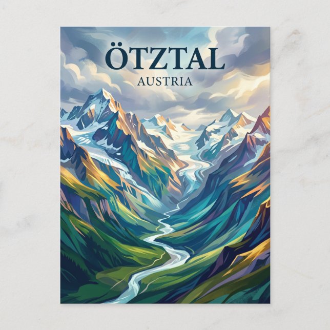 Cartão Postal Ötztal Áustria (Frente)