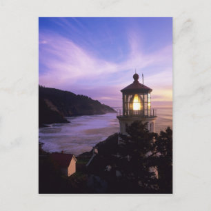 Cartão Postal OU, Costa de Oregon, Farol da Cabeça de Heceta, li