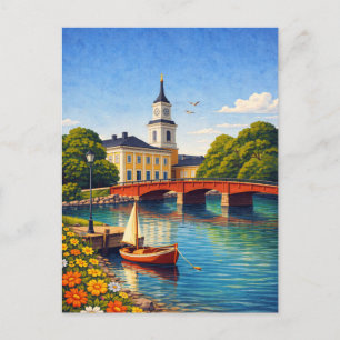 Cartão Postal Oulu Finlândia Viagem Antiga Escandinava