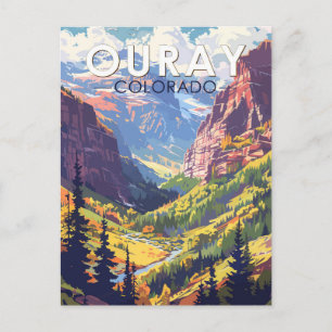 Cartão Postal Ouray Colorado Viagem Art Vintage