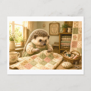Cartão Postal ouriço como quiltador