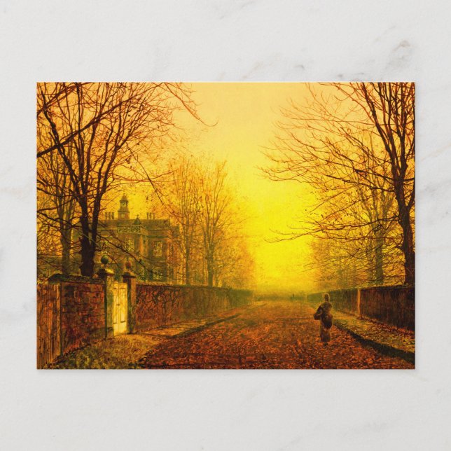 Cartão Postal Ouro Autumn John Atkinson Grimshaw (Frente)