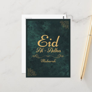 Cartão Postal Ouro Calliografia Eid Al-Adha Mubarak 2025