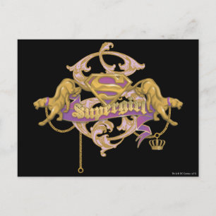 Cartão Postal Ouro de Supergirl Cat 2