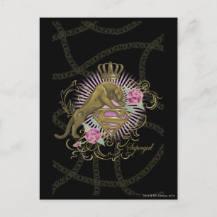 Cartão Postal Ouro de Supergirl Cat 4