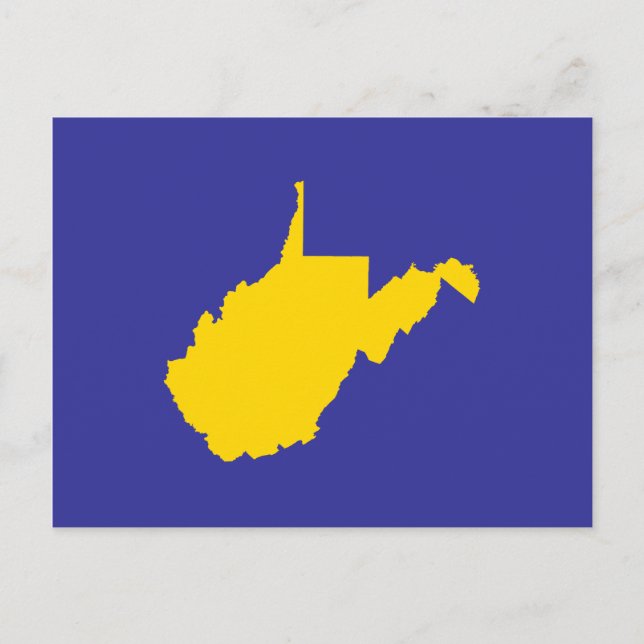 Cartão Postal Ouro e Azul da Virgínia Ocidental (Frente)