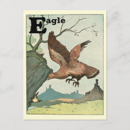 Cartão Postal Ouro Eagle Animal Alphabet - Letra E