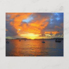 Cartão Postal Ouro Frank Bay Sunset, Rua John, U.S.V.I.