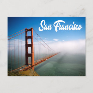 Cartão Postal Ouro Gate Bridge San Francisco, Califórnia CA