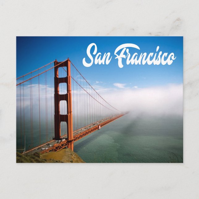 Cartão Postal Ouro Gate Bridge San Francisco, Califórnia CA (Frente)