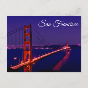 Cartão Postal Ouro Gate Bridge San Francisco Califórnia EUA