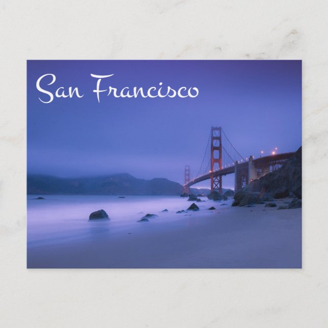 Cartão Postal Ouro Gate Bridge San Francisco California, EUA (Frente)