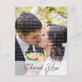 Cartão Postal Ouro Gerbera Foto De Casamento Obrigado