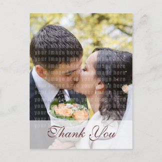 Cartão Postal Ouro Gerbera Foto De Casamento Obrigado