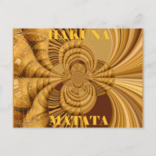 Cartão Postal Ouro Giraffe Art