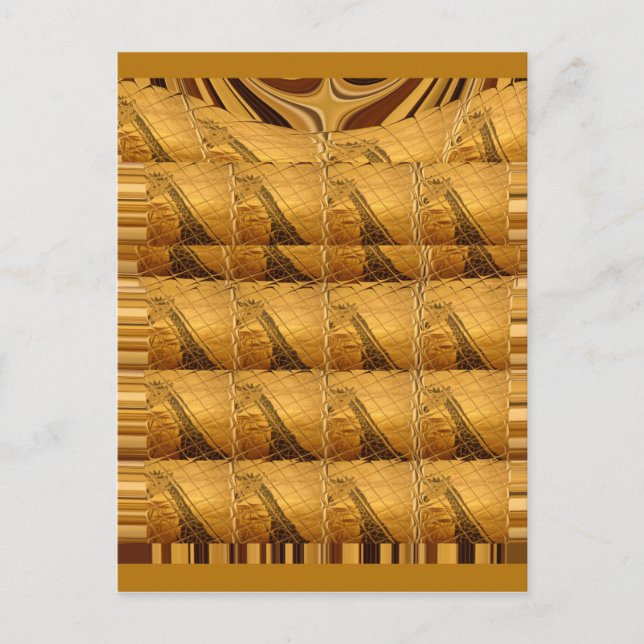 Cartão Postal Ouro Infinito Girafa Animal Motif Art Impressão (Frente)