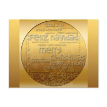 Cartão postal Ouro International Christmas Navidad