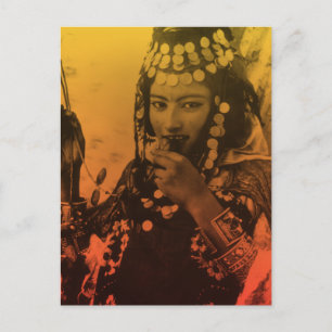 Cartão Postal Ouro Magrebe Ouled Naïl Berber Rapariga Mulher do