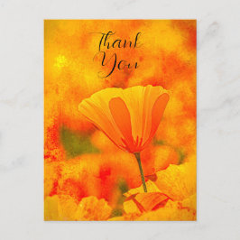 Cartão Postal Ouro Orange California Poppy "Land Of Orange"