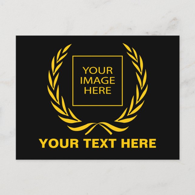 Cartão Postal Ouro pessoal Laurel Wreath (Frente)
