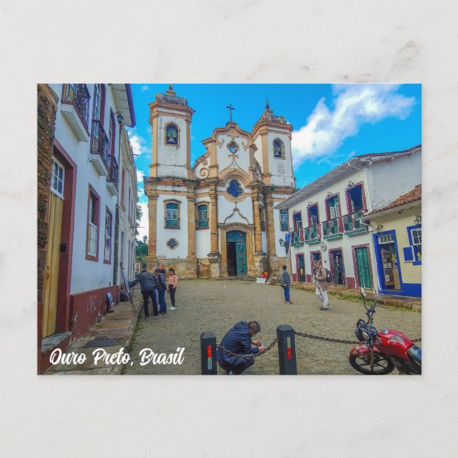 Cartão Postal Ouro Preto, Minas Gerais, Brasil, Igreja (Frente)