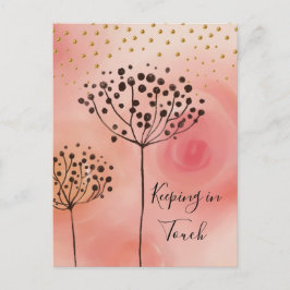 Cartão Postal Ouro Rosa Moderno Mantendo-Se Em Contato
