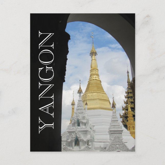 Cartão Postal ouro shwedagon yangon (Frente)