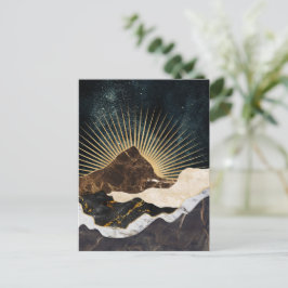 Cartão Postal Ouro Sunrise Sobre Montanhas Marble E Céu Estrelad