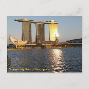 Cartão Postal Ouro Sunset Marina Bay Sands, Singapura