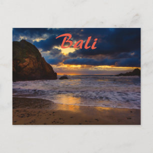 Cartão Postal Ouro Tropical Bali Sunset Sea Beach Escape