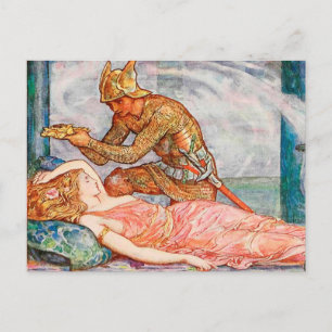 Cartão Postal Ouro Wreath para a Fada Princesa do amanhecer