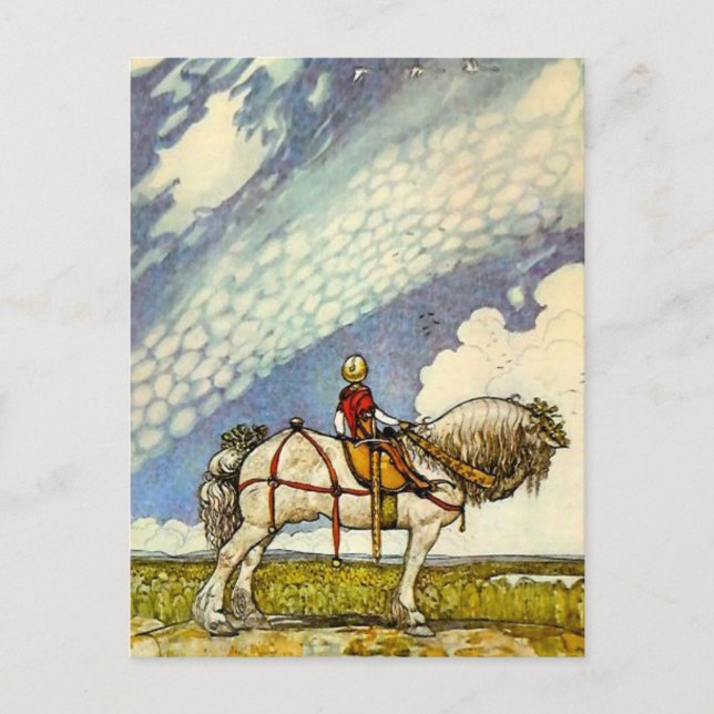 Cartão Postal "Out In the Wide World", por John Bauer (Frente)