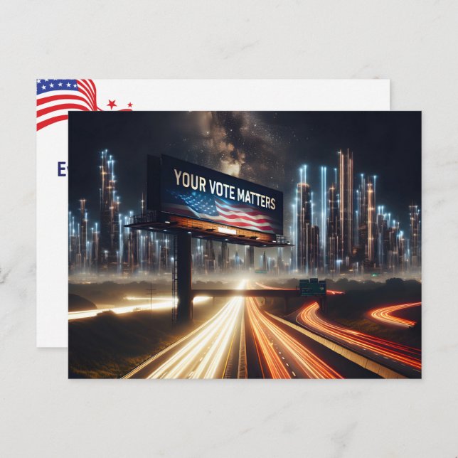 Cartão Postal Outdoor Lembrete De Votos Com Relâmpago (Frente/Verso)