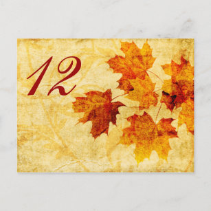 Cartão Postal outono do outono folhas mesa de casamento