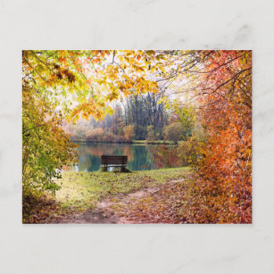 Cartão Postal Outono do Parque das Folhas - Folhas de outono
