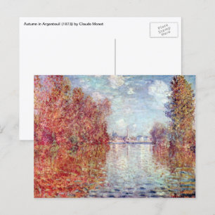 Cartão Postal Outono em argentino por Claude Monet