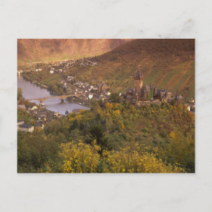 Cartão Postal Outono em Cochem, Renânia-Palatinado, Alemanha
